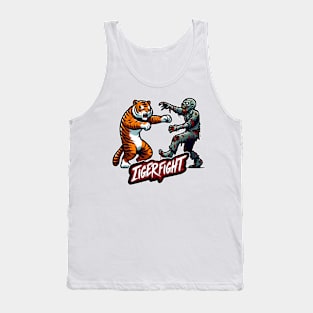 Tiger vs Zombie Fight Tank Top